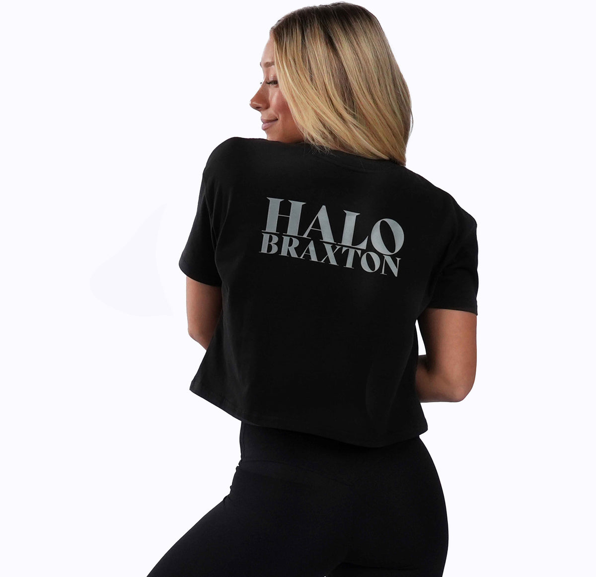 Cropped Tee with Backline Logo - Black